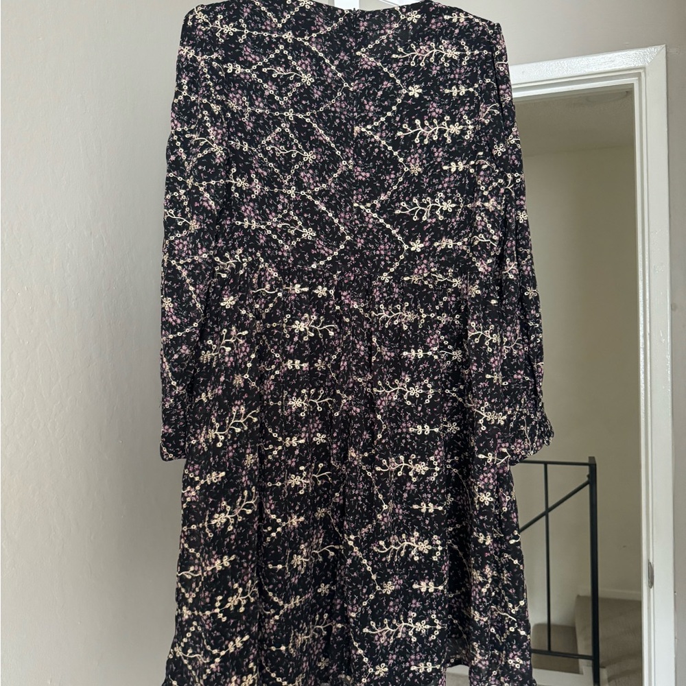 Floral Black, Gold, and Pink Women's Dress